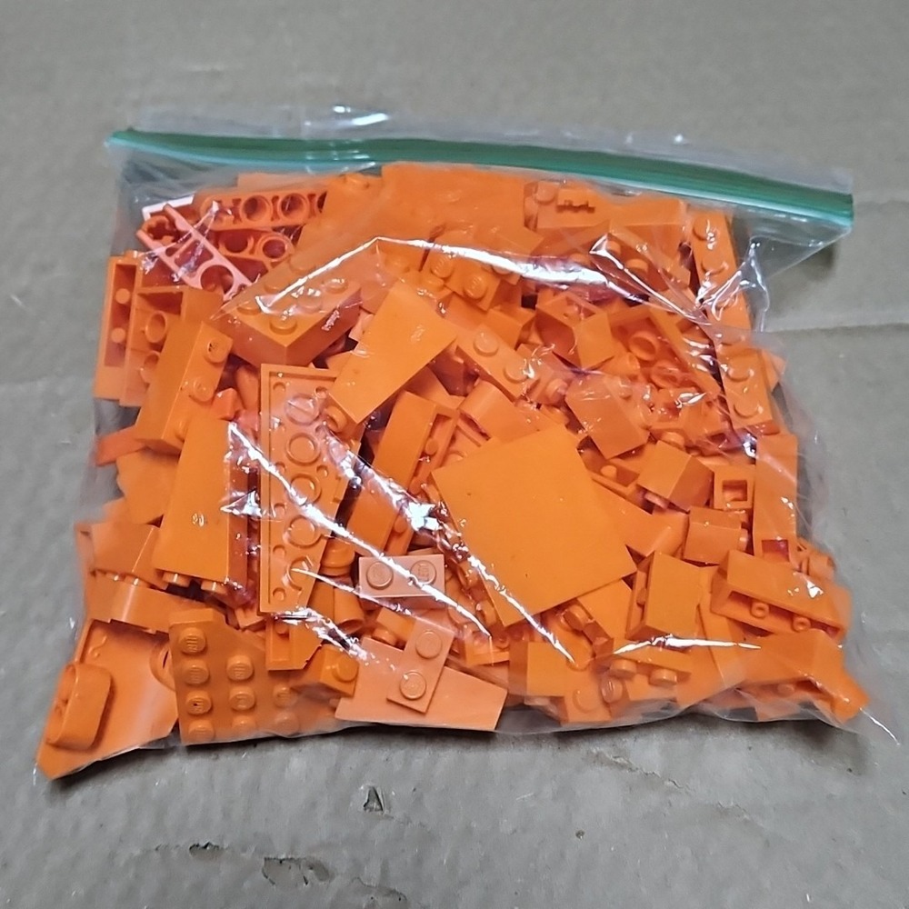 LEGO Bulk lot 3/4 lbs pounds Bright Orange bricks blocks pieces - Picture 3 of 4
